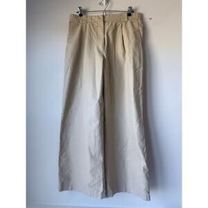& Other Stories Stockholm Atelier Gray Wide Leg Pants Pockets Sz 12 Beige​​​